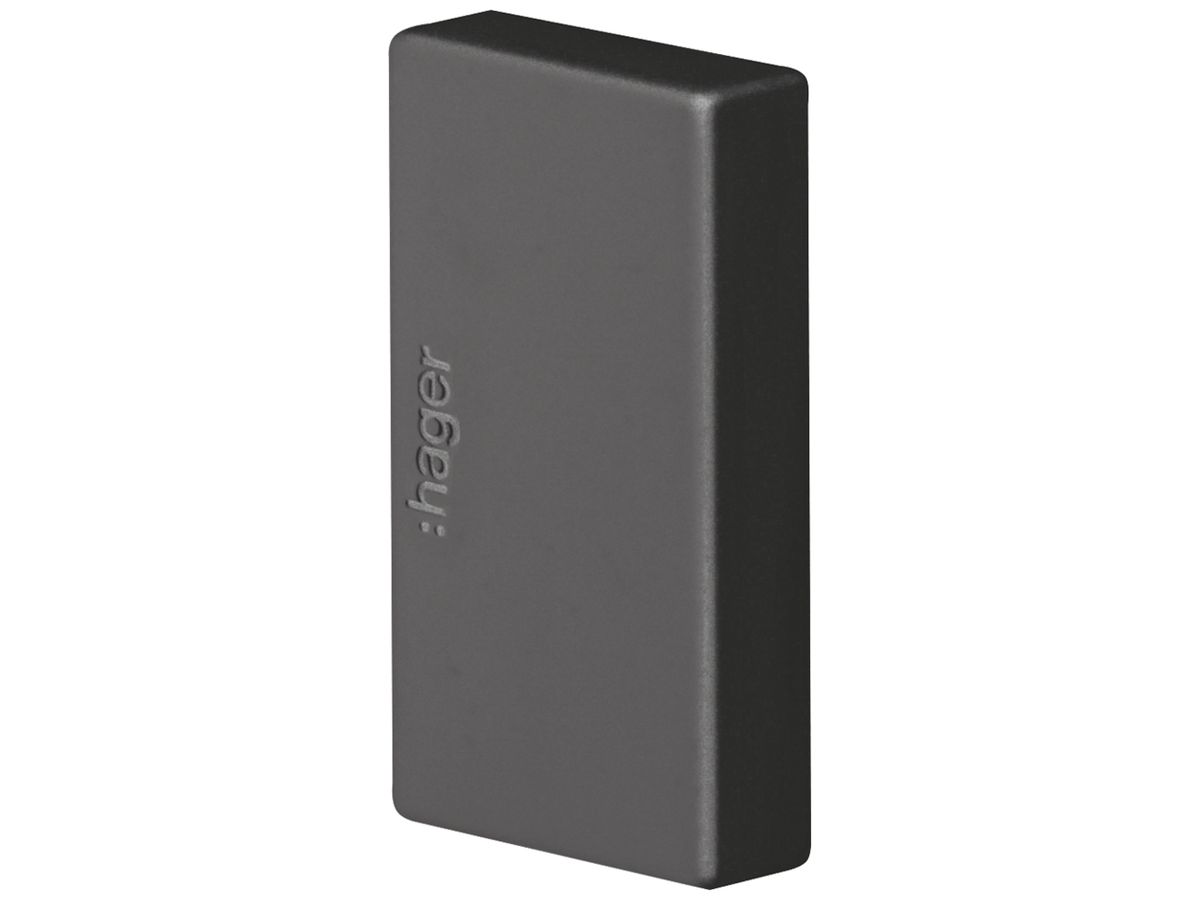 Endstück Hager tehalit.LF 33×20mm schwarz IP30
