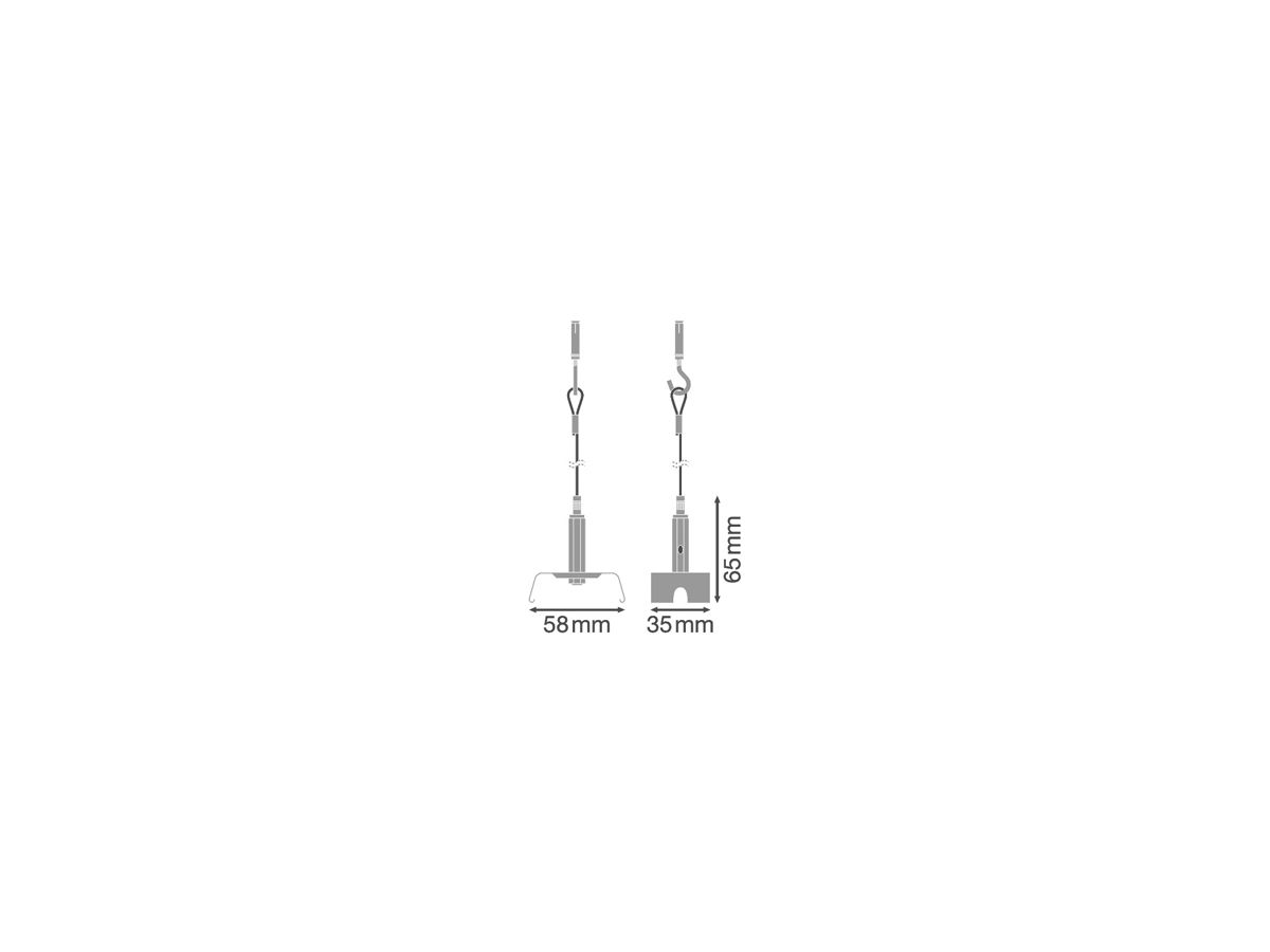Seilabhängung-Set LEDVANCE TRUSYS FLEX Stahl für Tragschiene 2er Set