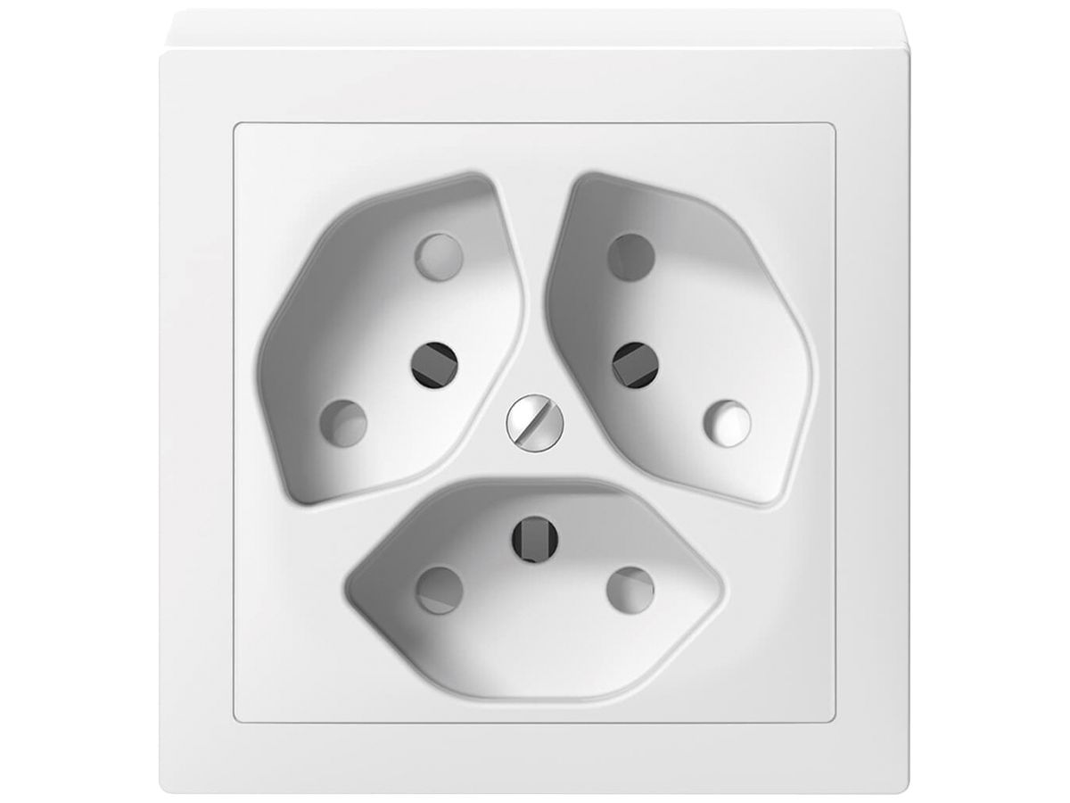 AP-Steckdose SIDUS 3×T13 weiss mit shutter