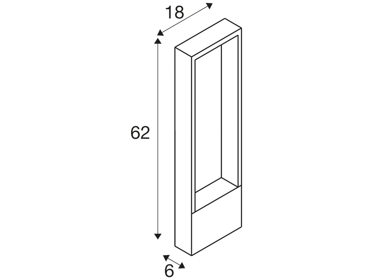 LED-Wegeleuchte SLV FLATT 10W 650lm 2700K IP65 620×180×60mm anthrazit