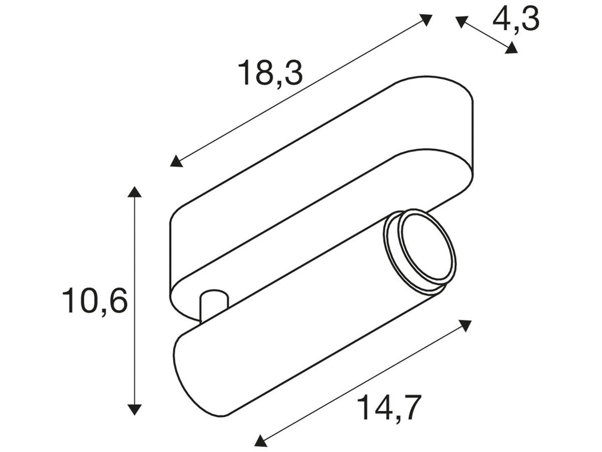 LED-Spot SLV GRIP SPOT M 14W 1540lm 3000K WB DIM 183×147×106mm schwarz/bronze