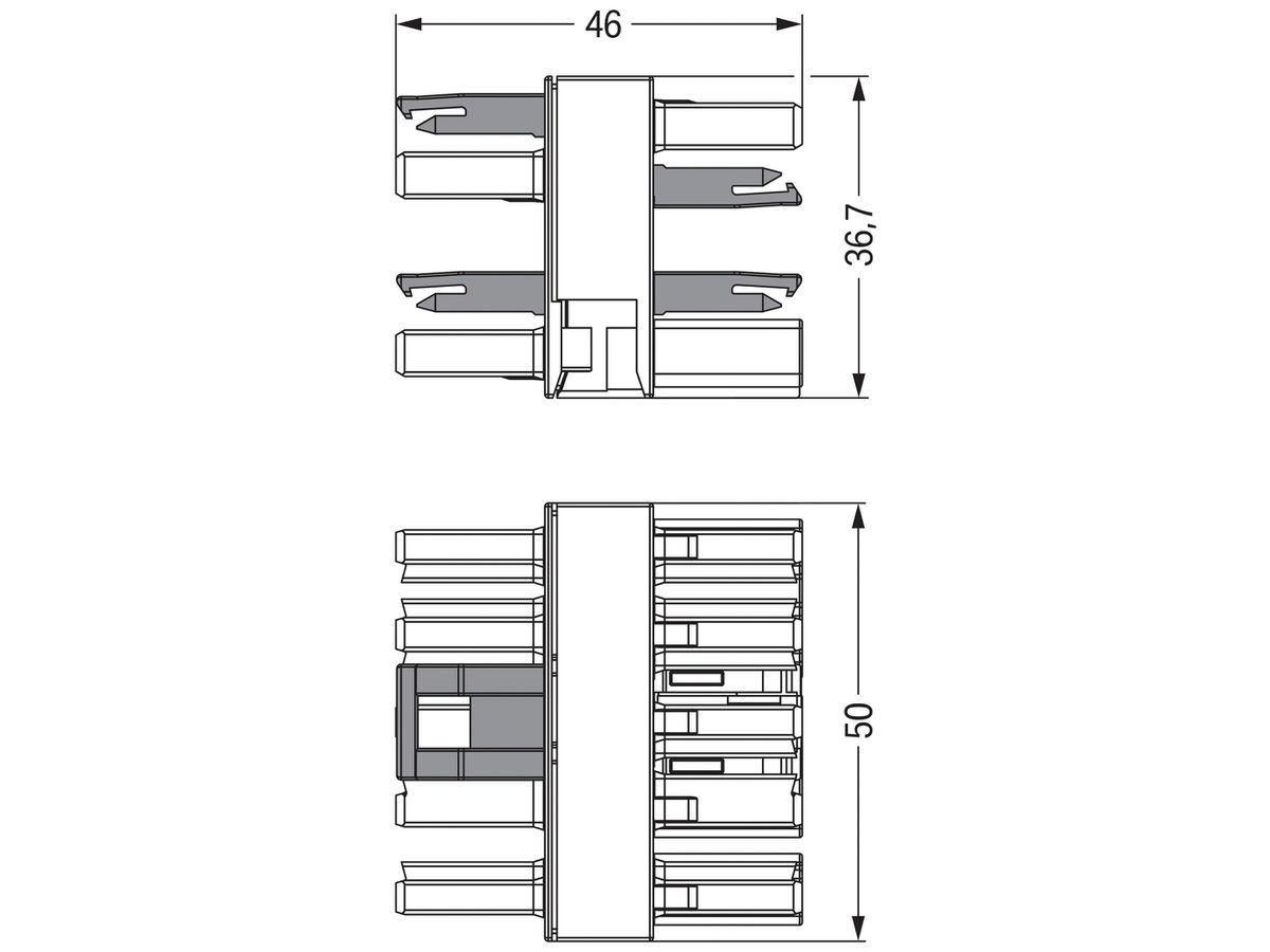 Verteilerblock WINSTA MIDI 770 5L 1 Stecker/3 Buchsen, blau