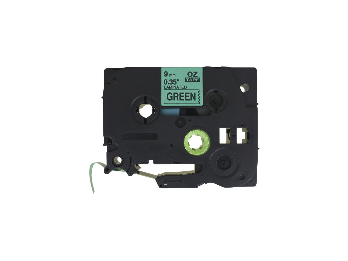 Schriftbandkassette kompatibel zu OZE-721, 9mm×8m, grün/schwarz