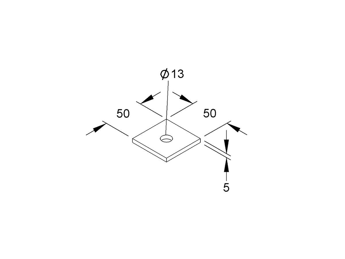 Verbindungsplatte 50×50mm tauchfeuerverzinkt