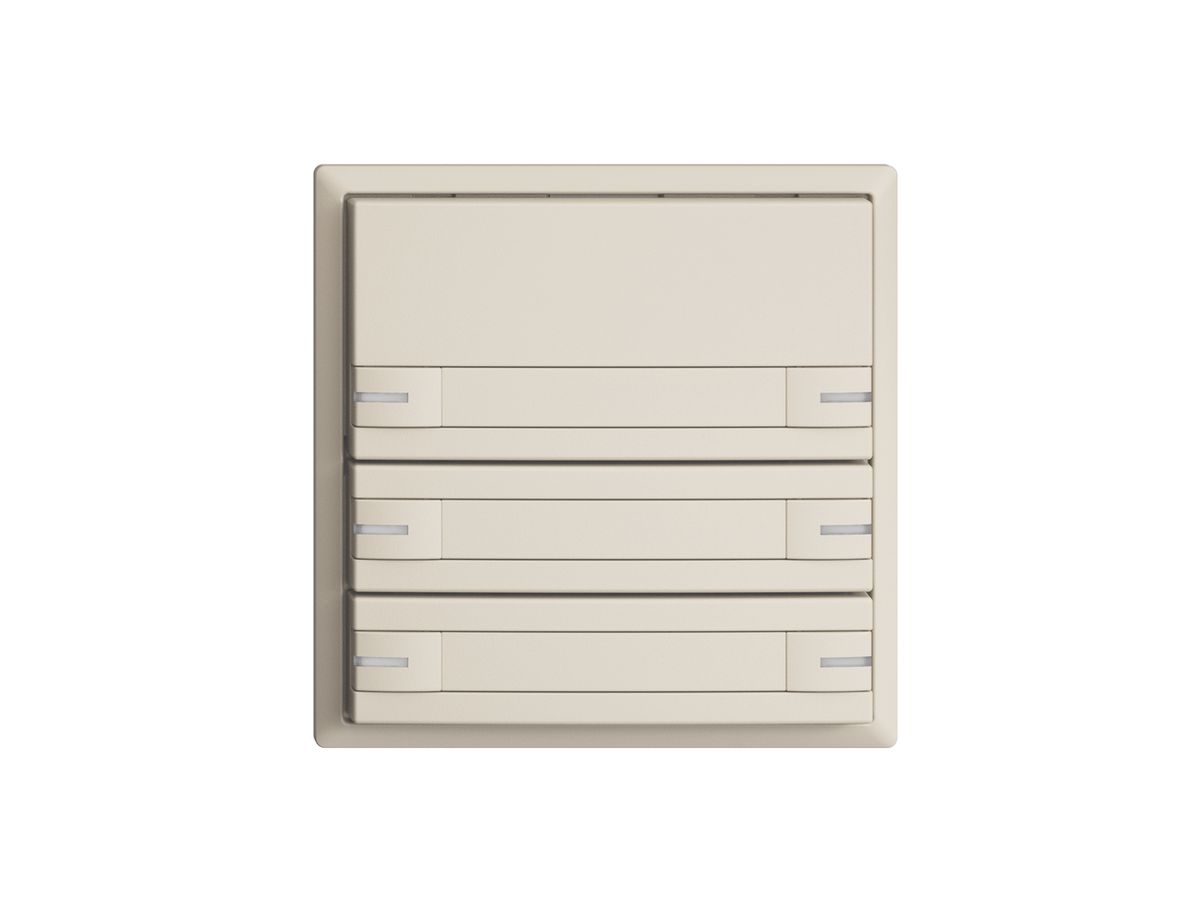 KNX-Taster RGB EDUE, 250mW, m.RGB-LED, m.Papiereinlage, 6×Taste 1×Tastenb. crema