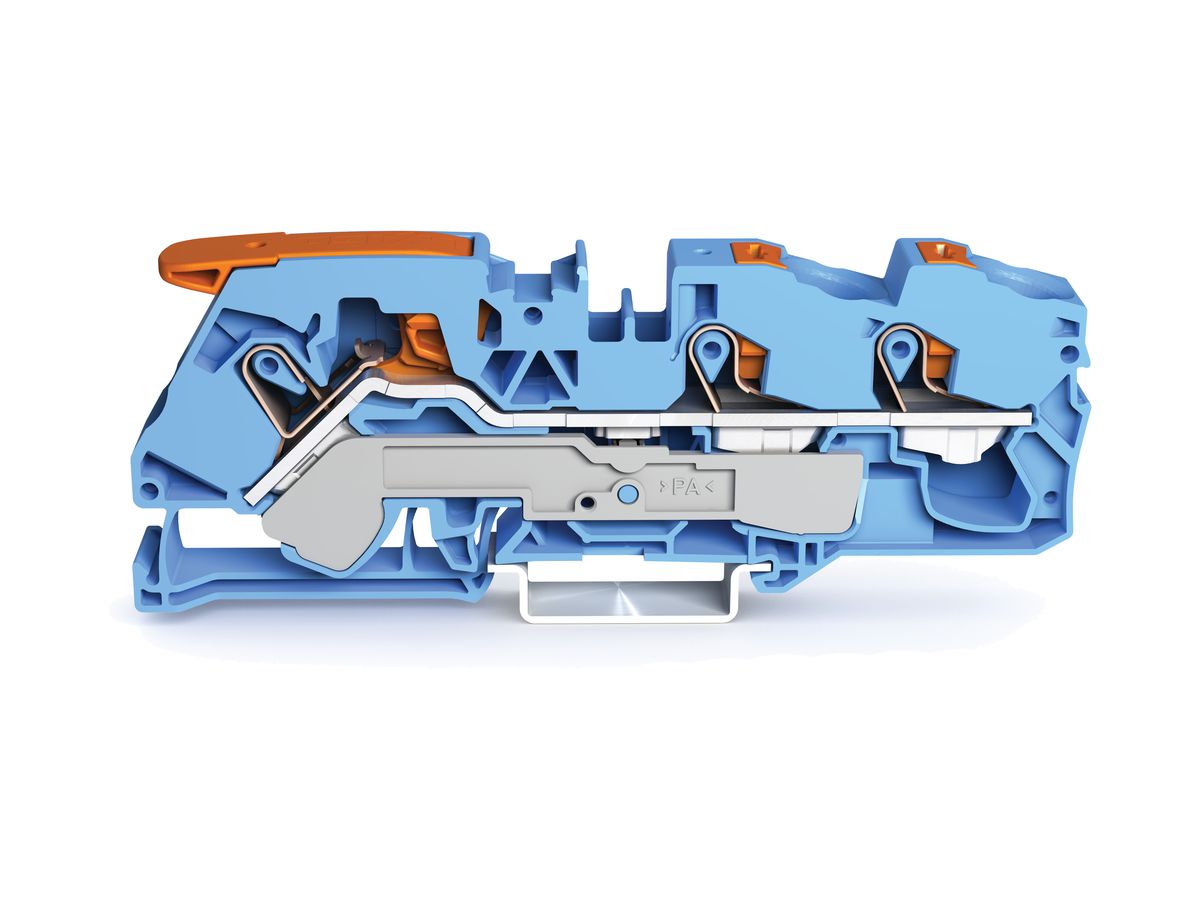 Durchgangsklemme WAGO TOPJOB-S 16mm² 3L blau Serie 2116