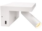 LED-Wandleuchte SLV KARPO BEDSIDE WL 6.6W 390lm 3000K 36° 180×84×127mm USB weiss