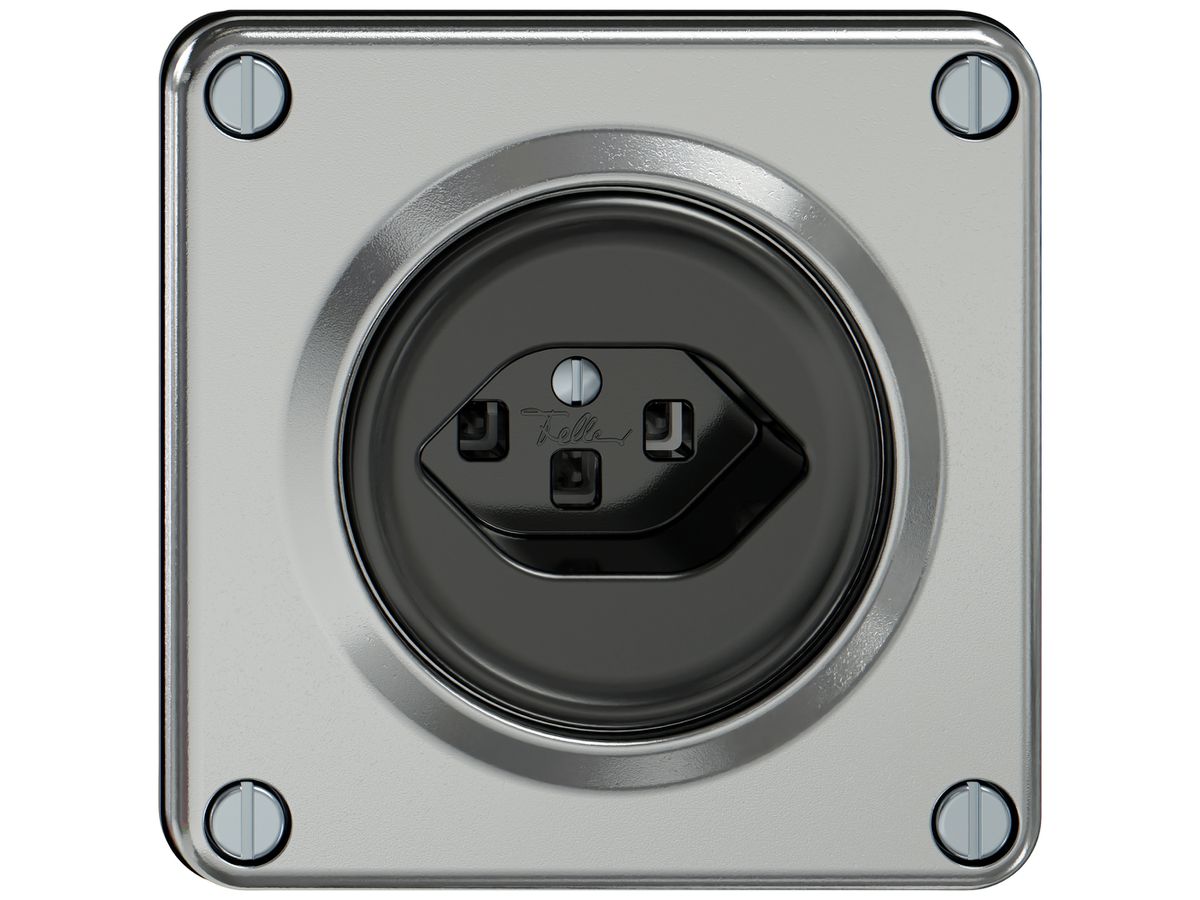 Steckdose ELEMENT SNAPFIX® 1×Typ 23 16A 250V IP20 alu