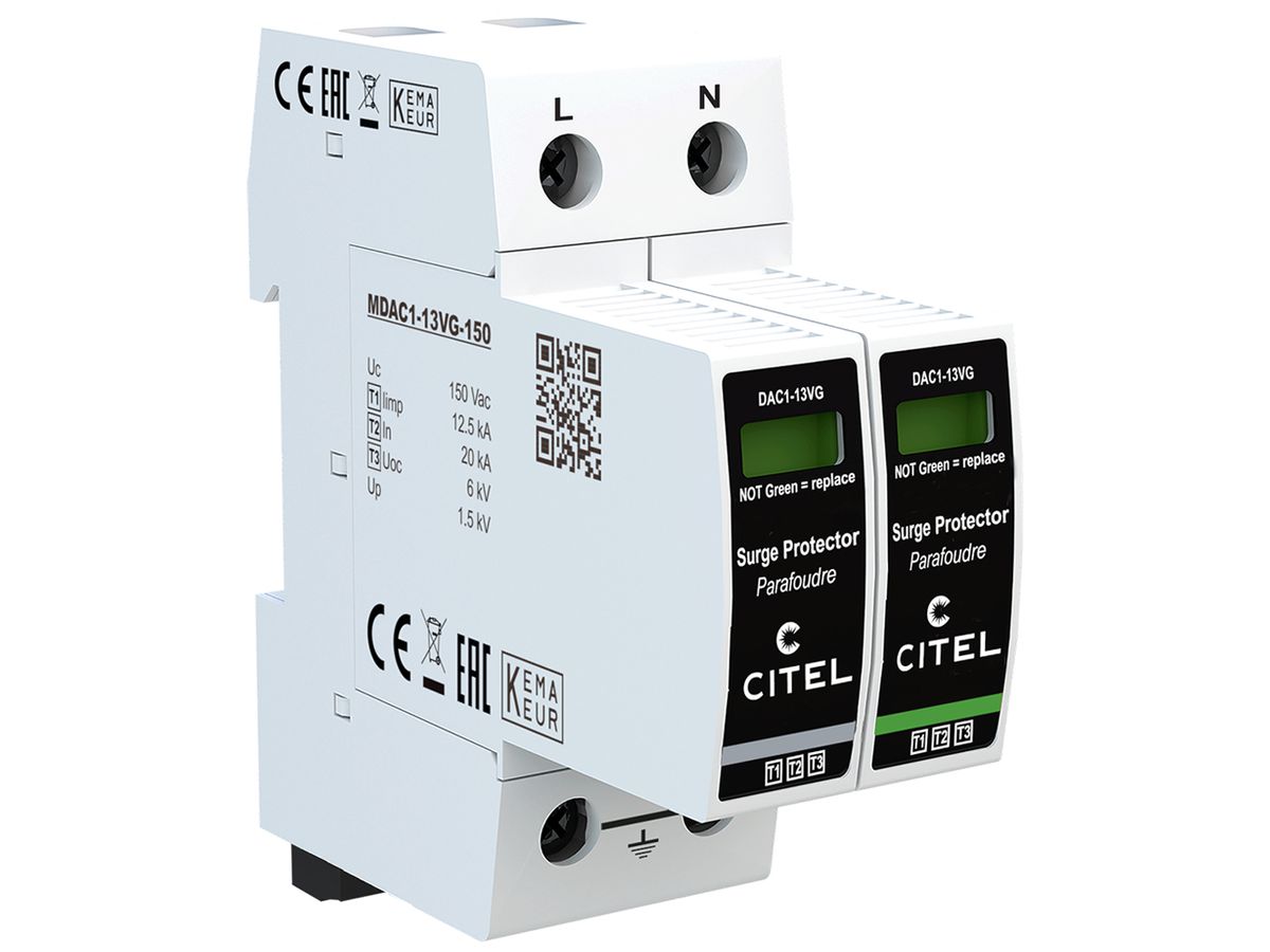 Blitzstromableiter  Citel DAC1-13S-11-275 Typ 1+2, 2-polig