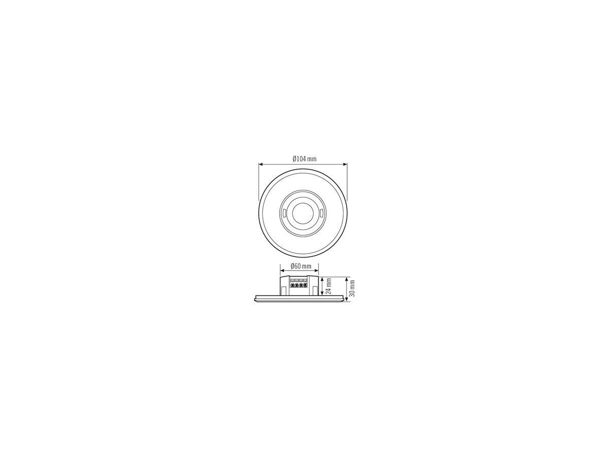 UP-Präsenzmelder ESYLUX PD-FLAT-L 360i/8 RW KNX, weiss