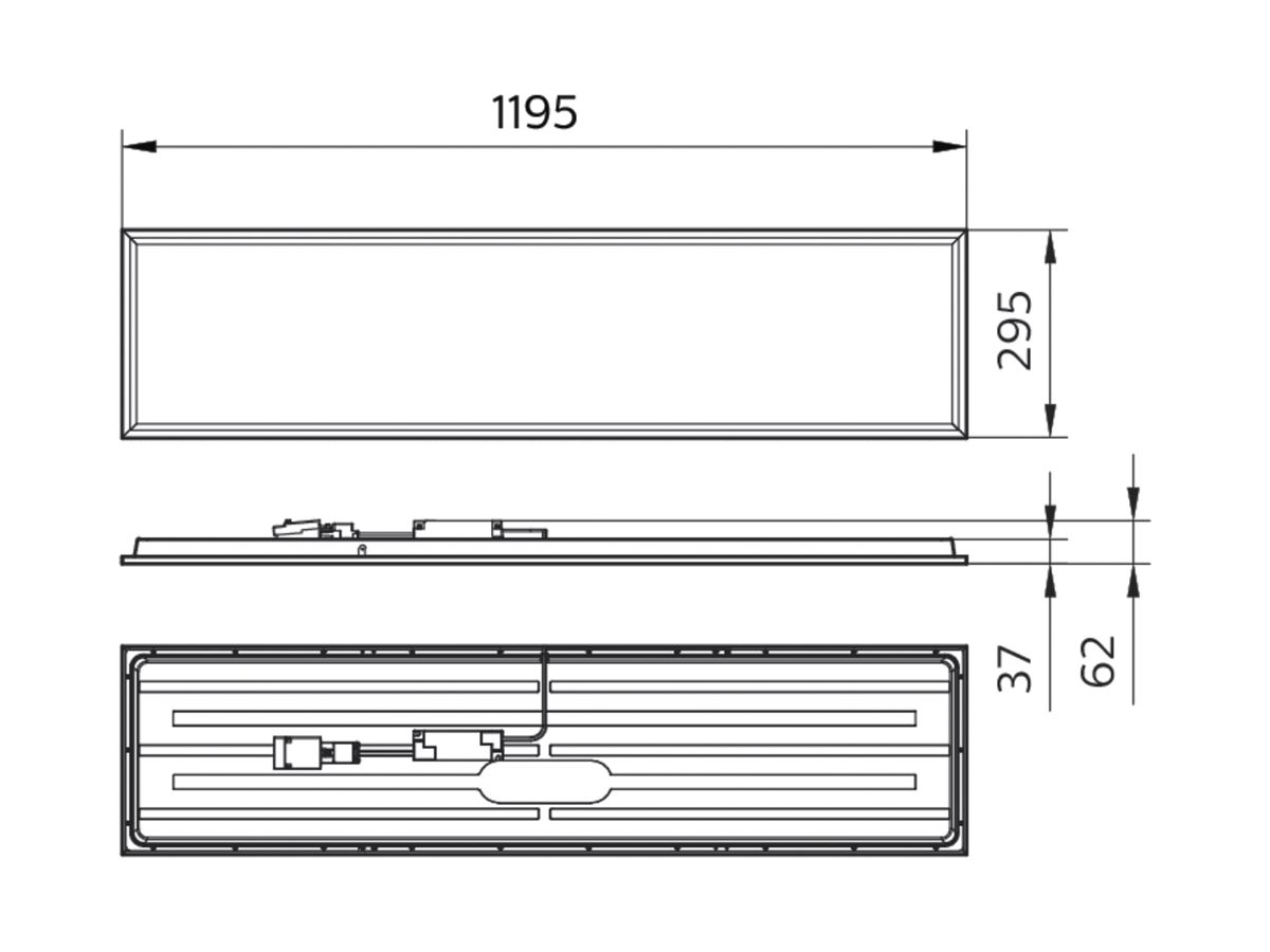 LED-Panelleuchte Philips RC132V OC 28.5W 3600lm 4000K 0.3×1.2m weiss