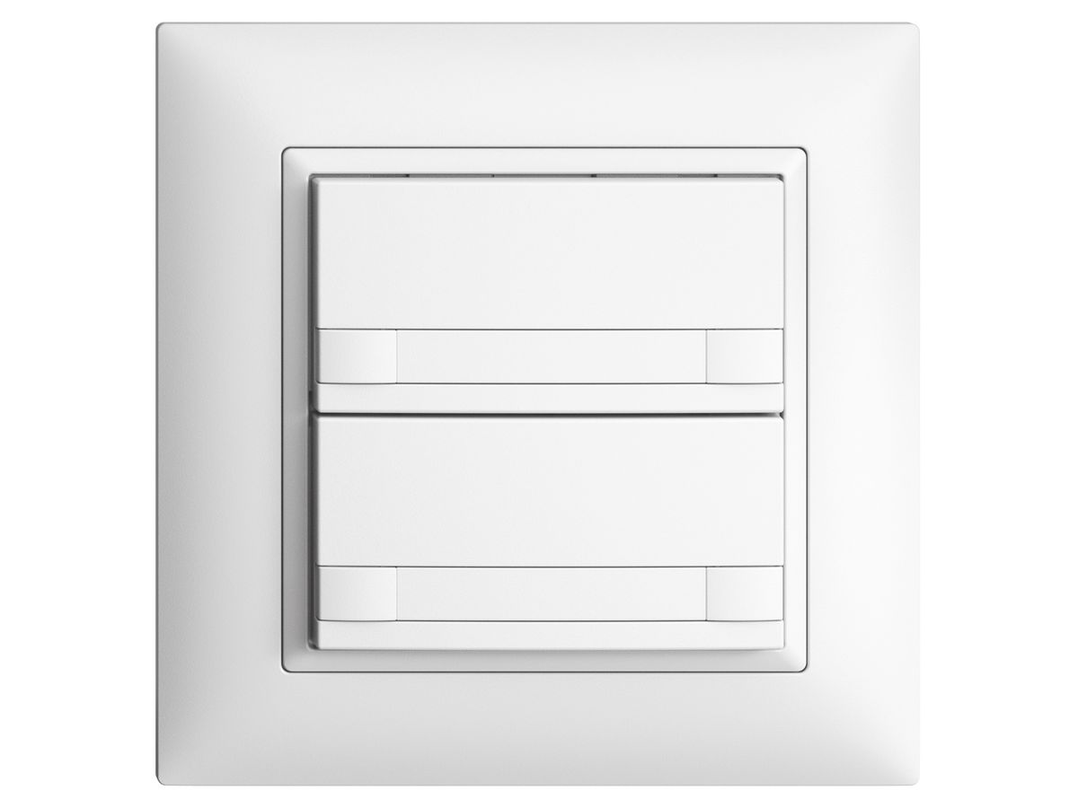 UP-KNX-Taster RGB EDUE FMI, 250mW, o.LED, m.Papier, 2×Taste, 2×Tastenb., ws