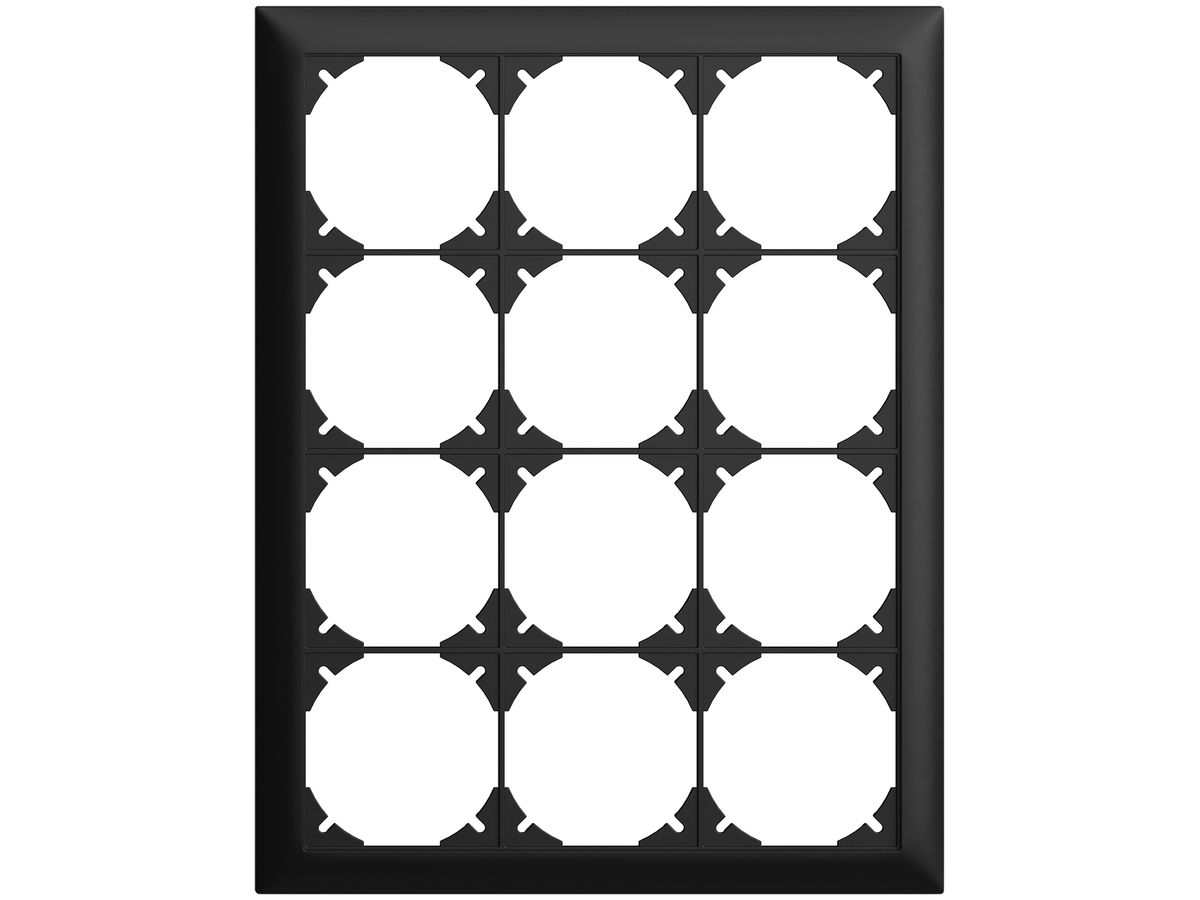 Abdeckrahmen EDIZIOdue 4×3 schwarz