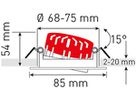 EB-LED-Spot maxLUCE SOLV-IP65 8W 230V DIM 730lm 940 Loch-Ø68mm 38° IP65 weiss