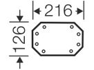Montageplatte 126×216 Enystar zu App.-Gehäuse Gr.1, 2 und 3