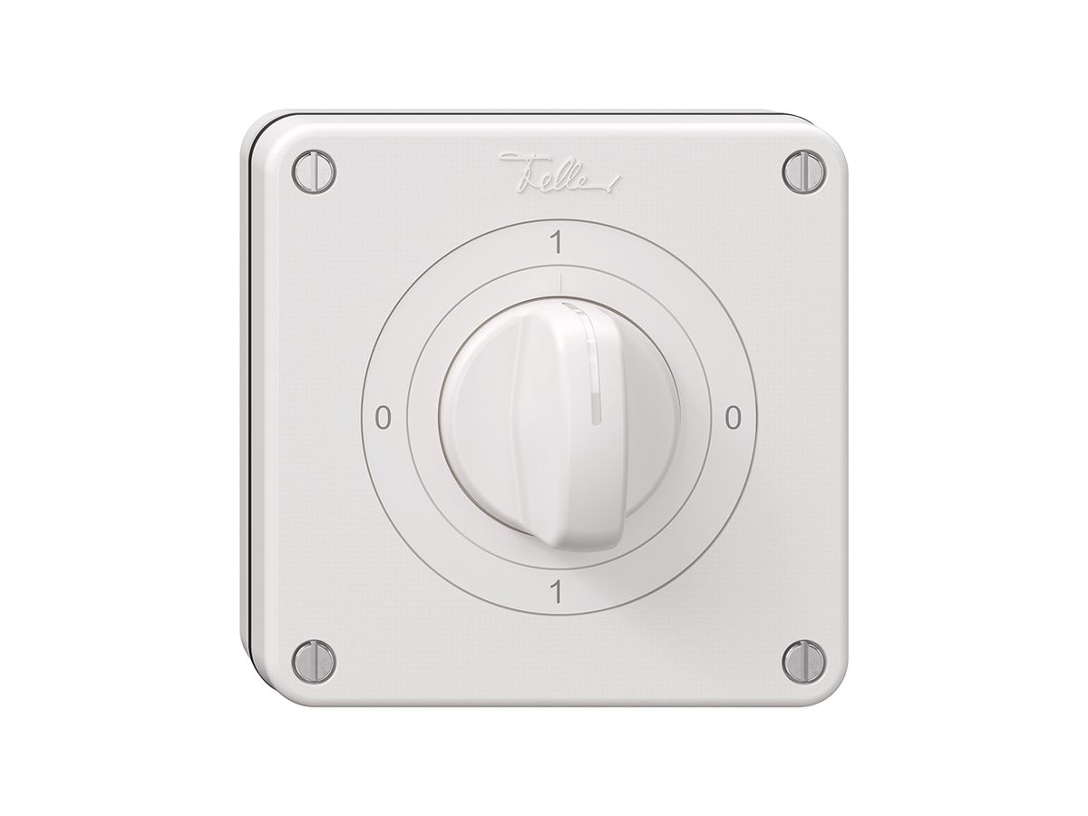NUP-Drehschalter NEVO, 0/4L, mit Drehgriff, KS, 0-1-0-1, weiss