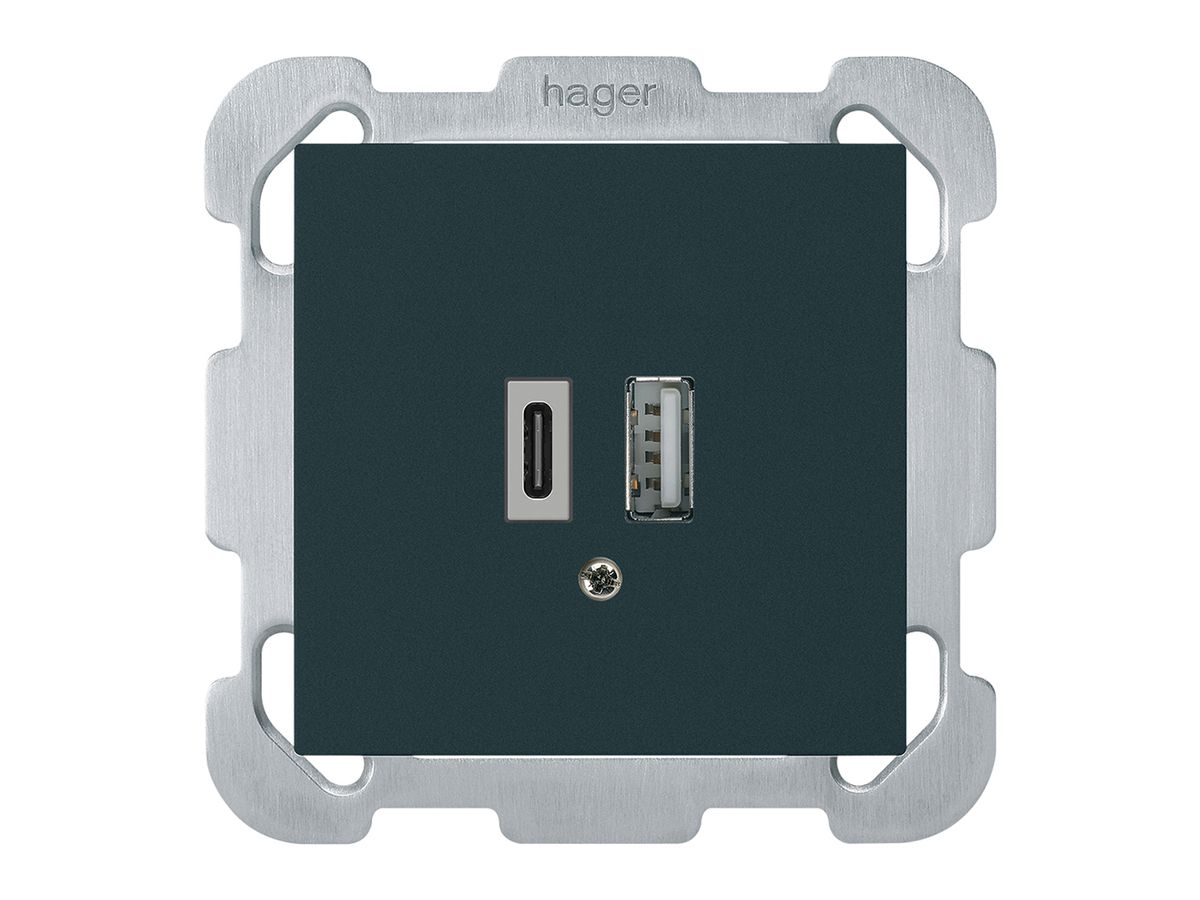 UP-USB-Ladesteckdose kallysto 18W PD 1×Typ A 1×Typ C m.Befestigungsplatte sz