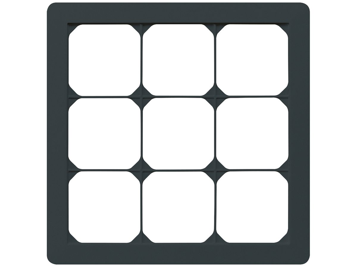 UP-Abdeckrahmen kallysto.trend 3×3 schwarz 214×214mm