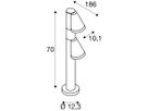 Wegeleuchte SLV T-TUBE 70 GU10 2×10W IP65 700mm schwarz