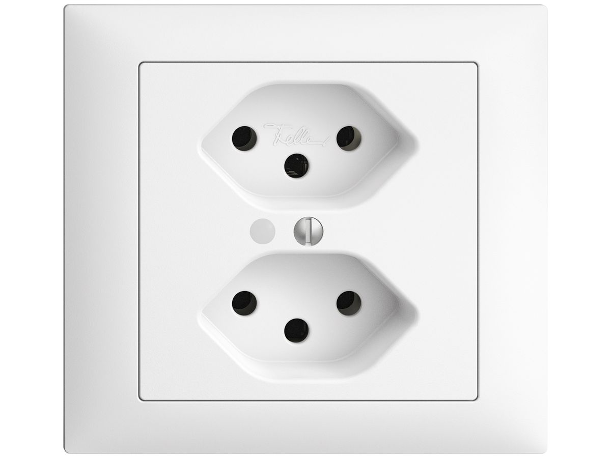 EB-Steckdose EDIZIOdue 2×T13 weiss mit LED grün