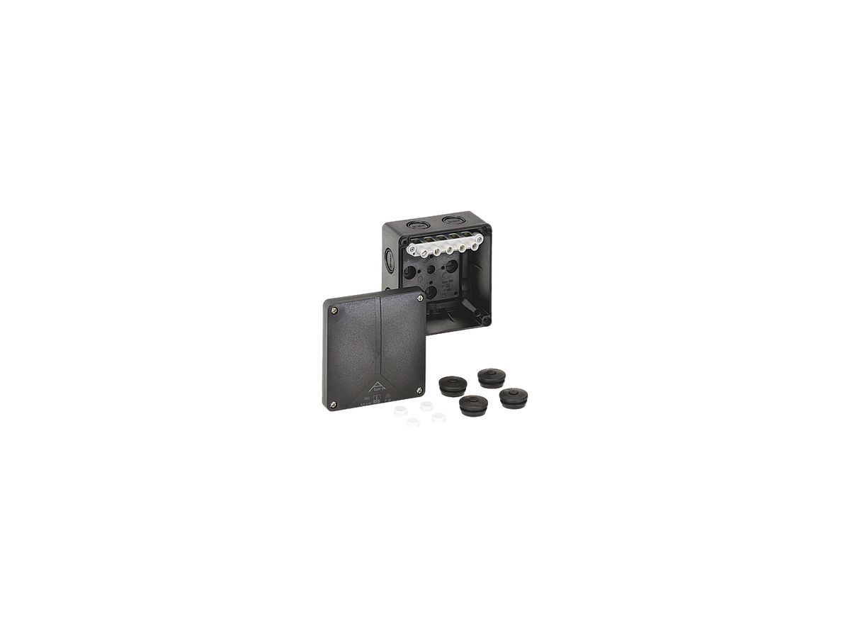 AP-Abzweigdose Abox-i 60 6mm² PC, 110×110×67mm, IP65, schwarz
