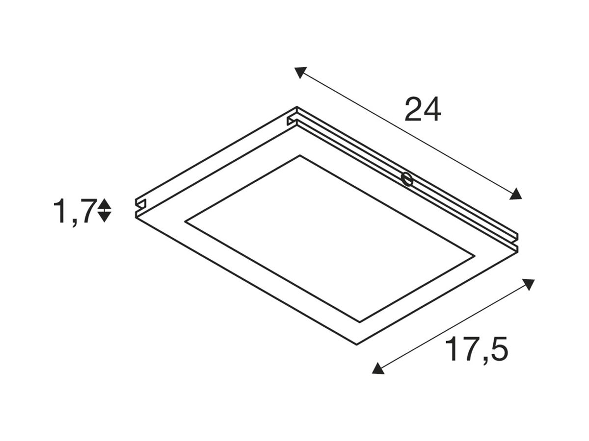 LED-Downlight SLV TENSEO PLYTTA RECTANGULAR 9.8W 750lm 2700K 240×175mm schwarz