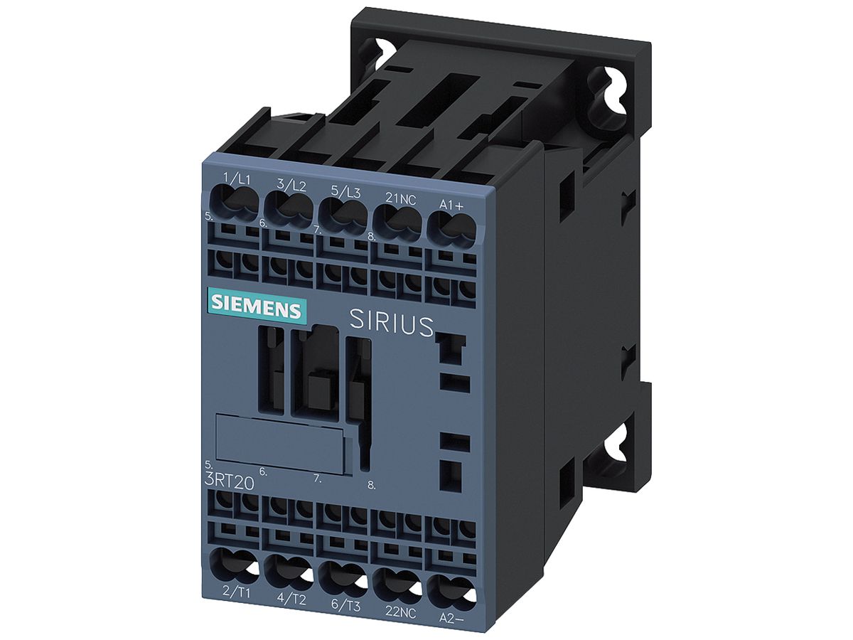 Koppelschütz Siemens SIRIUS 3RT2 24VDC 3P 7A +1Ö+Diode Federzugklemmen