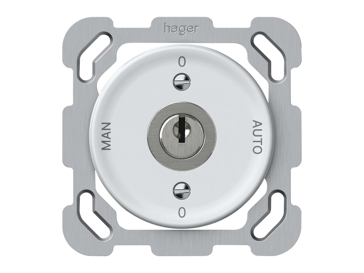 UP-Schlüsselschalter origin Umschalter 2/1L 16A 250V 0-AUTO-0-MAN 77×77mm weiss