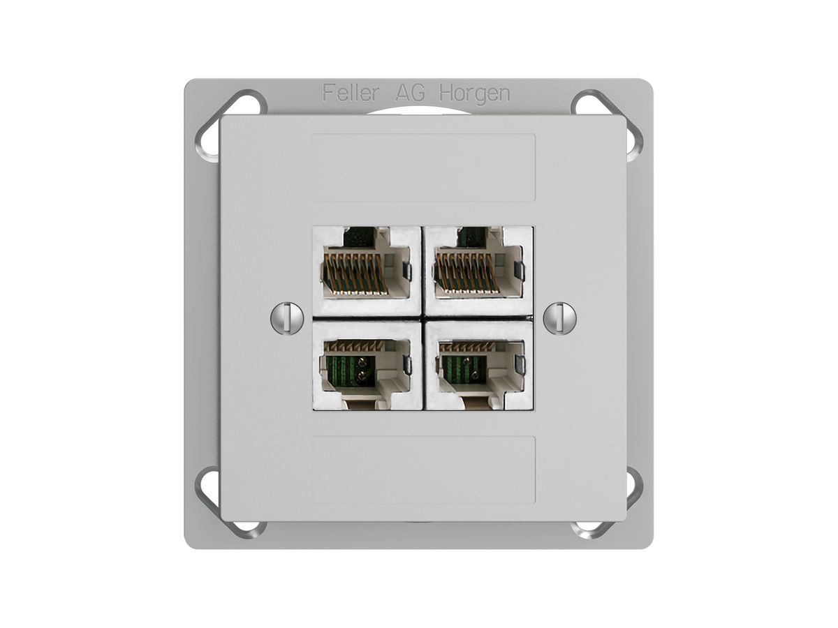 EB-Dose 4×RJ45/s 4P getr. EDIZIOdue hellgrau ITplus
