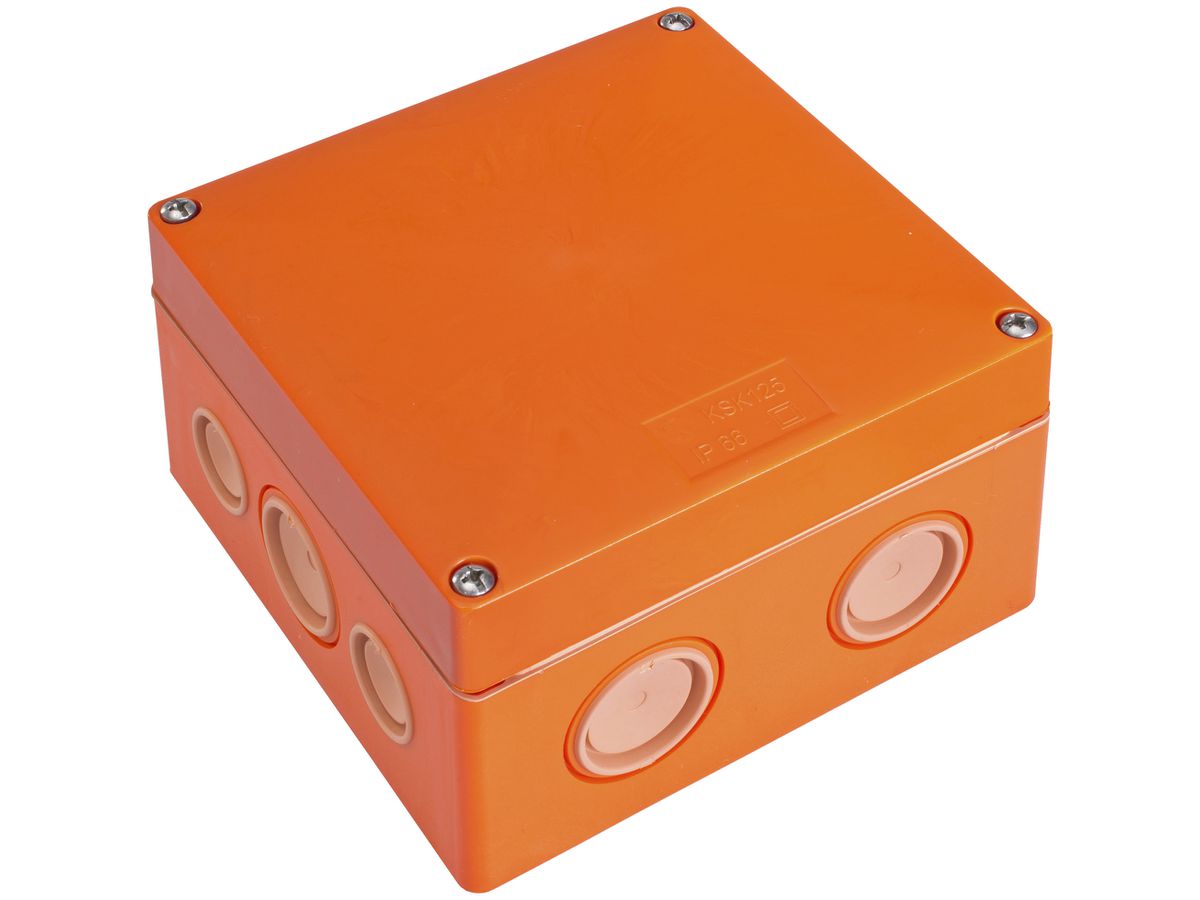 AP-Abzweigdose KSK E90 IP66 126×126×74mm 5×10mm² orange