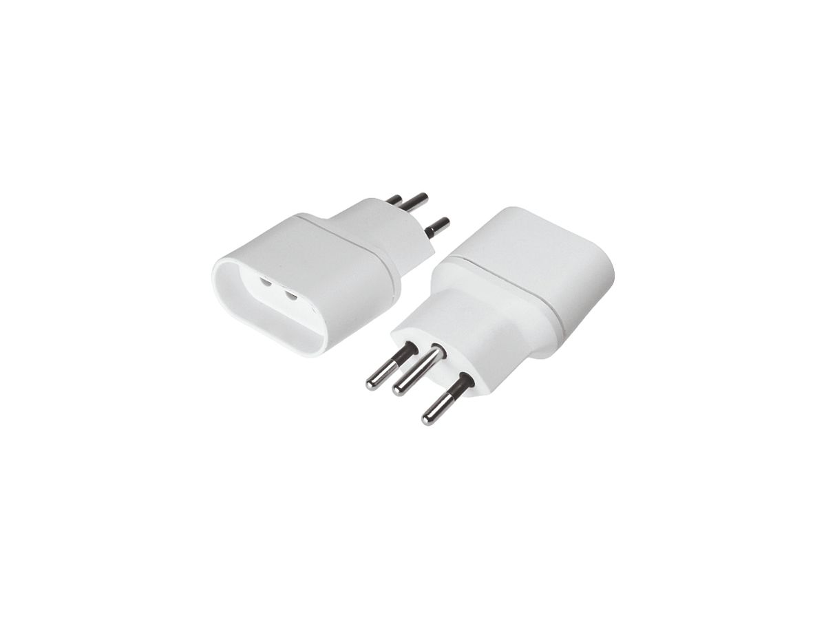 Reiseadapter ELBRO 100…230V 10A Dose IT/CH Stecker CH T12 weiss