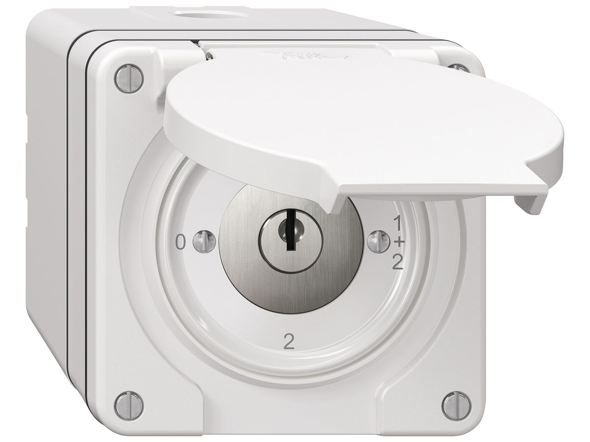 AP-Schlüsselschalter NEVO SNAPFIX® Serienschalter 16A 400V 0-1-1+2-2 ws