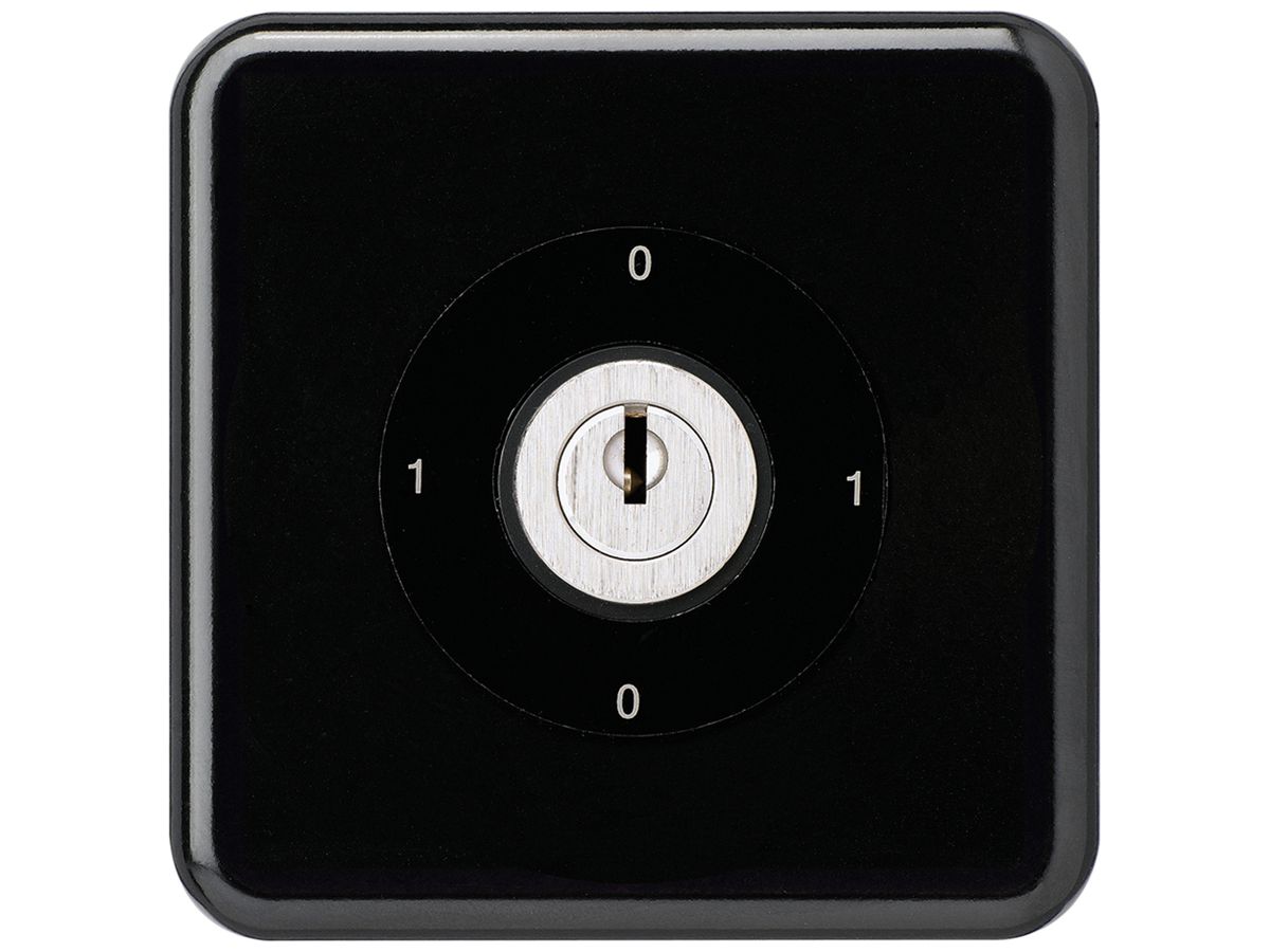 UP-Schlüsselschalter basico 0/1L schwarz mit Zylinder KABA 8 0-1-0-1
