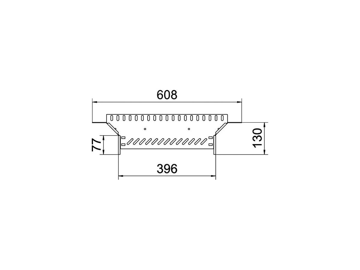 T-Abgang BET RAA 60×400mm Edelstahl A4 blank