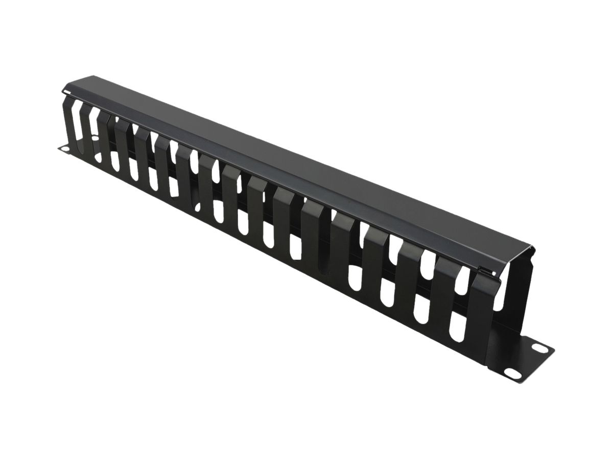 Rangier-/Durchführungspanel 19" VALUE, Lamellenkanal 40×60mm 1HE St schwarz
