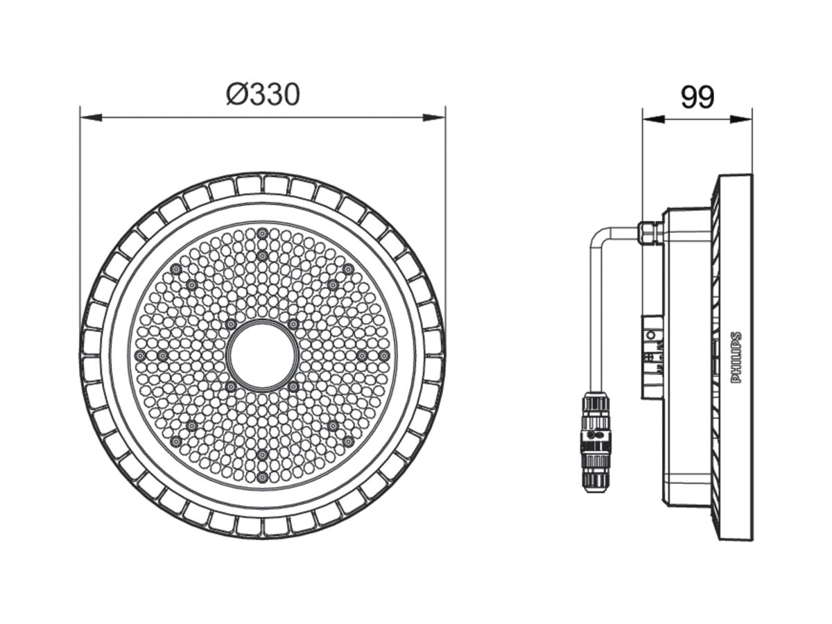 LED-Hallenstrahler CoreLine BY121P 126W 20000lm 4000K IP65 VWB grau