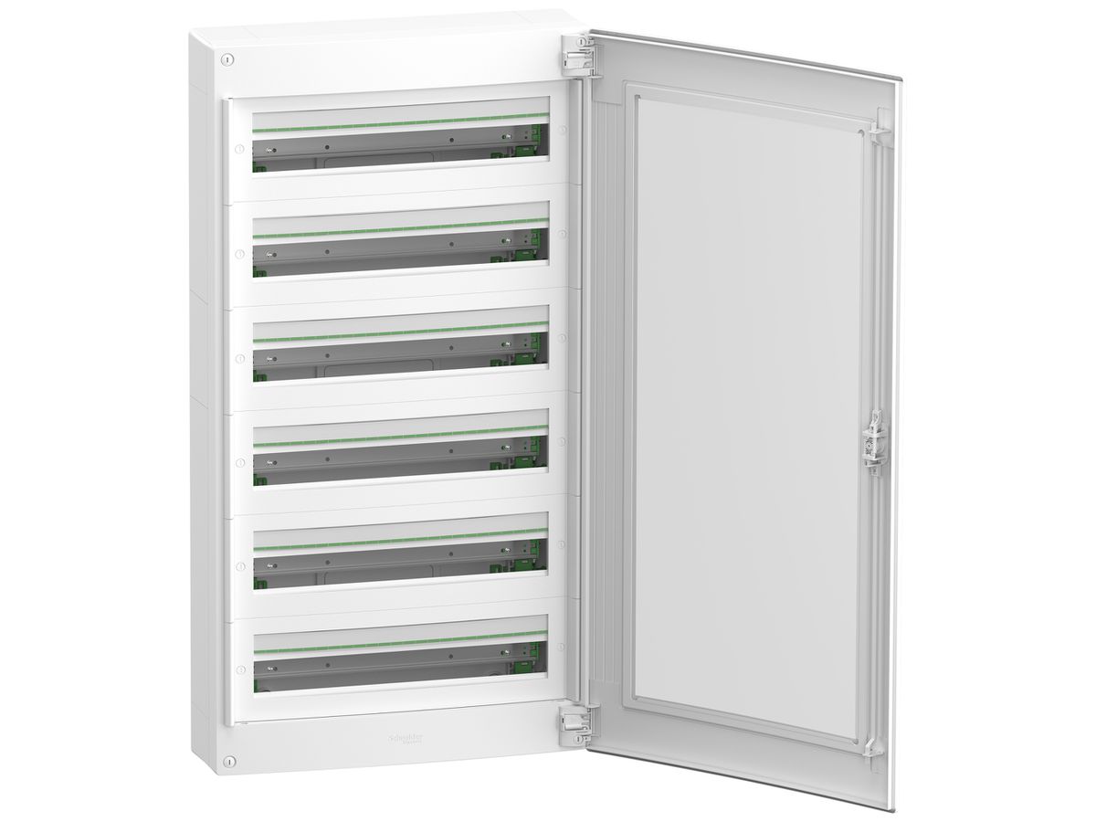AP-Kleinverteiler SE PrismaSeT XS mit Tür transparent 6×24TE 550×1050×168mm
