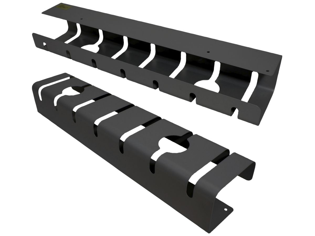 Untertisch-Kabelführungskanal ROLINE 530×110×80mm Stahlblech schwarz 2 Stück