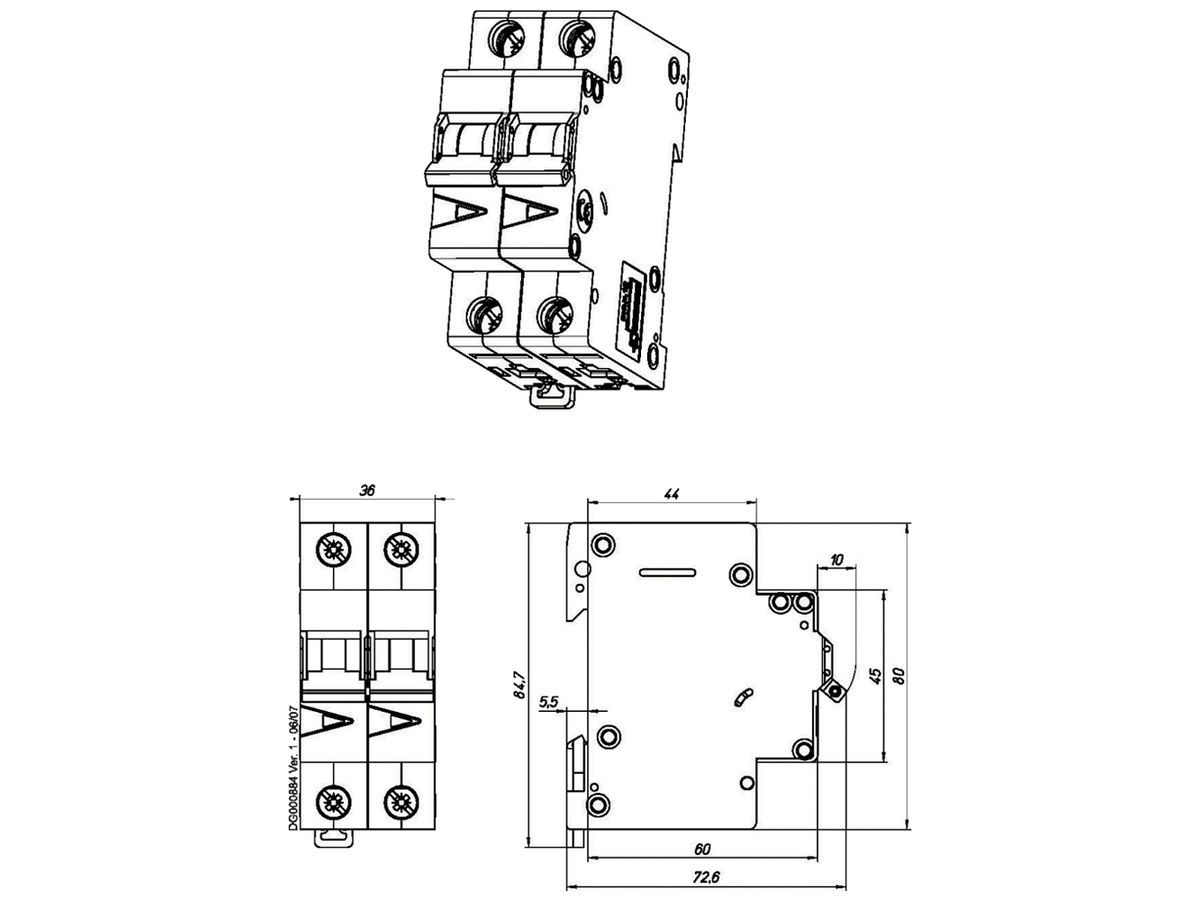 Leitungsschutzschalter Eaton FAZ-D10/1N 2P 230V D 10A 10kA 2TE
