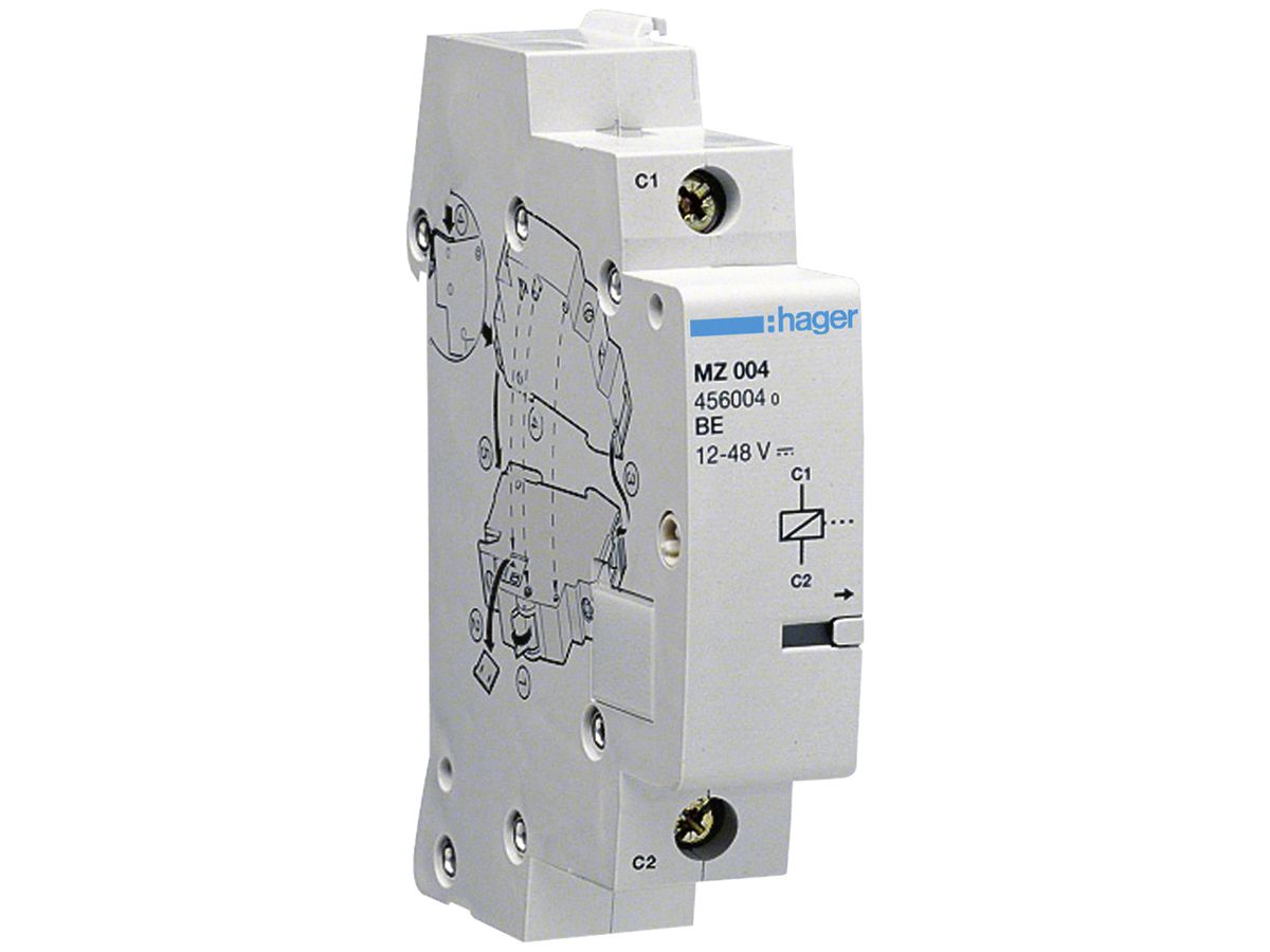 Arbeitsstromauslöser Hager 24…48VAC 12…48VDC für LS, FI-LS, FI, Schraubanschluss