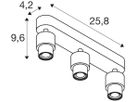 Spot SLV PURI 2.0 Basic CW GU10 3×6W DIM 258×42×96mm schwarz
