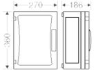 Apparategehäuse Hensel FP 0250 grau leer mit Türe offen 270×360×186mm