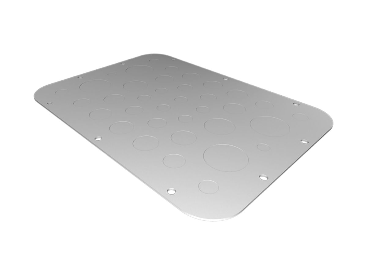 Flanschplatte Rittal AX, metrische Vorprägung, 301×221mm, Metall
