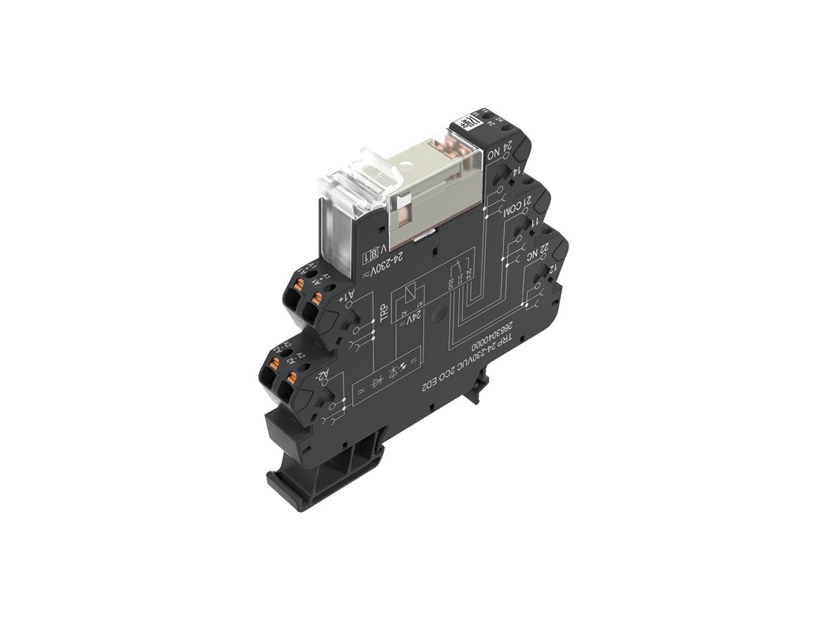 Relais WM TRP ED2 2CO AgNi 21.6…253VUC 8A/250VAC push-in