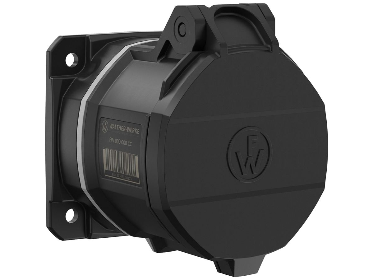 EB-Steckdose CEE NEO 5P 32A >50V 1h grau IP54 schraublose Klemme 80×80mm