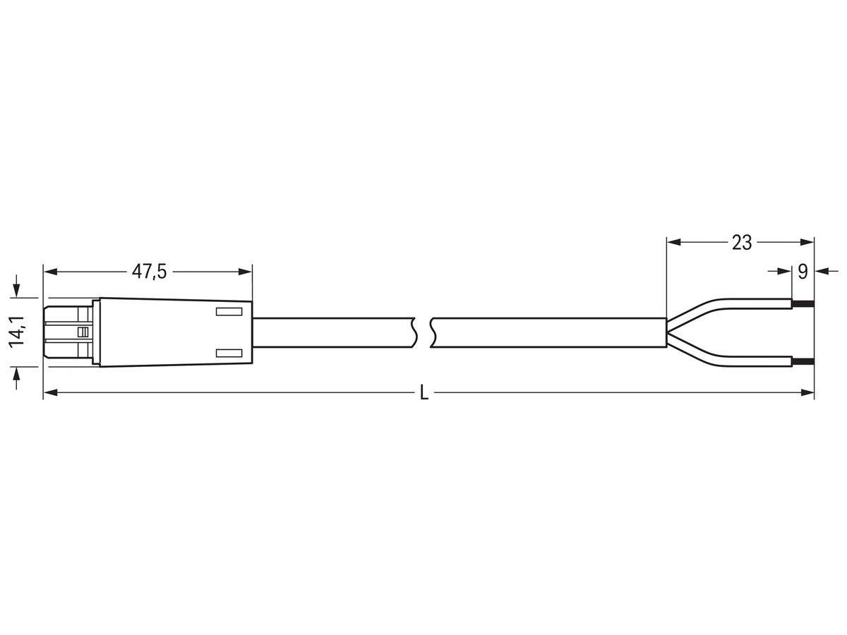 Anschlussleitung WINSTA KNX 1×2×0.8mm 3A 50V 3m Kod.E Kupplung/frei grün Cca