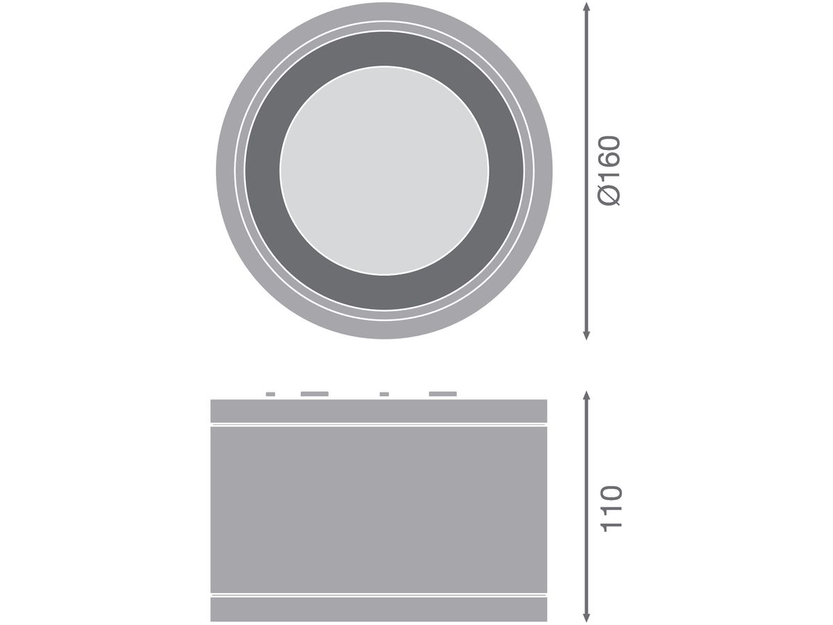 AP-LED-Downlight LEDVANCE DL SURFACE 160 30W 3150lm 3000K IP65 60° weiss