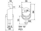 Schnellverleger BET 2056 U-Fuss Metall 28…34mm 1×Kabel Stahl tfZn