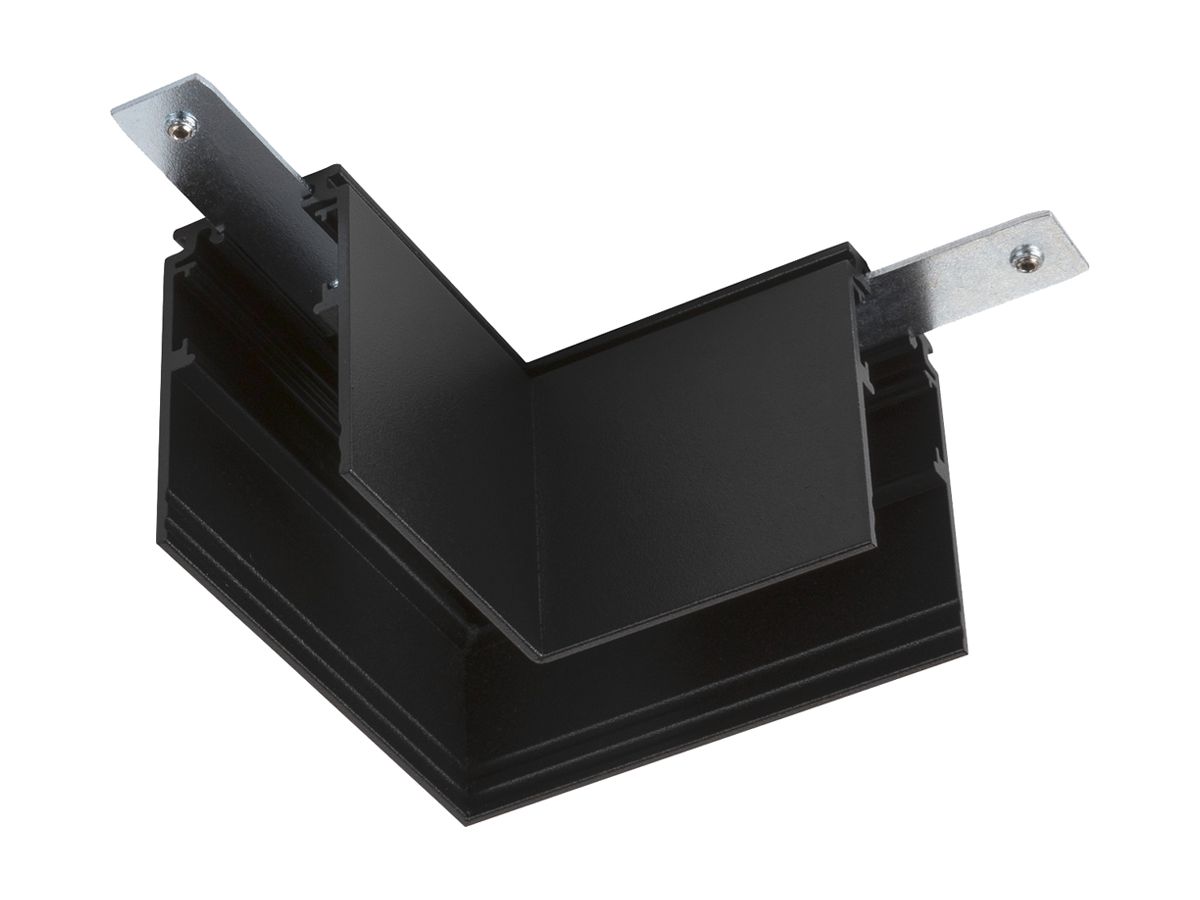 L-Verbinder SLV 48V TRACK Aluminium 71×71×47mm tief links schwarz