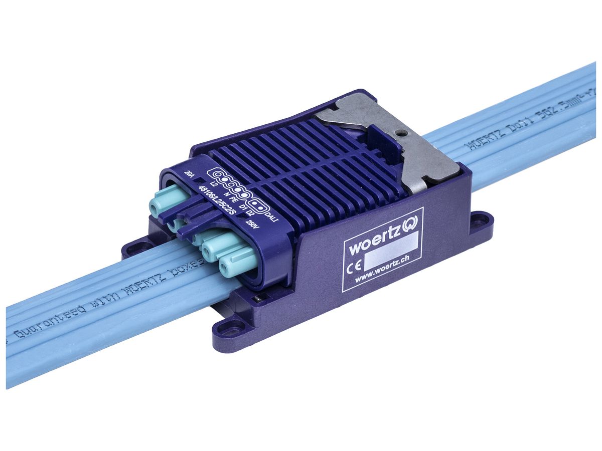 Schnellanschlussdose Woertz für Flachkabel DALI 5×2.5+2×1.5mm² L2 5P (Bus) C2